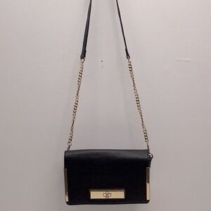 Madison west square black crossbody bag with gold chain Preowned